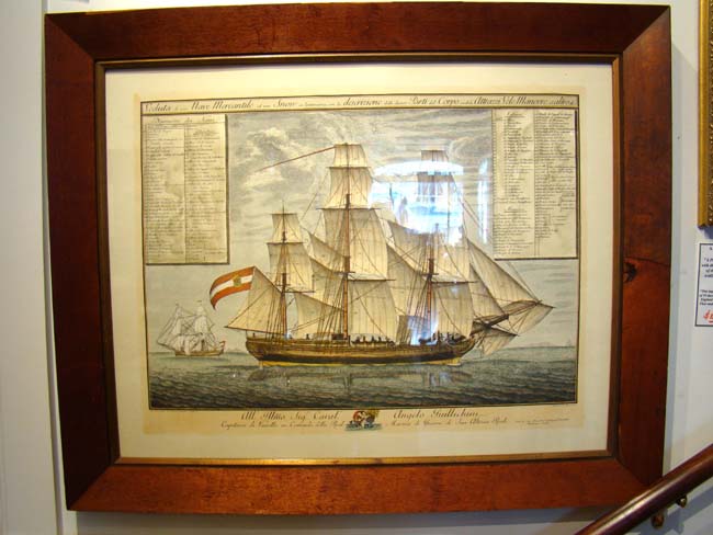 A beautiful restrike of a late 18th  century copper plate engraving of an Italian warship — image 2